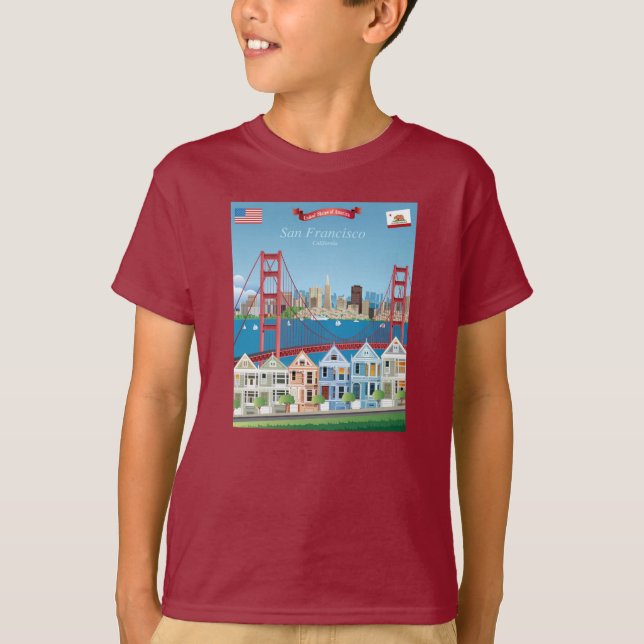San Francisco CA | staden vid fjärden T Shirt (Framsida)