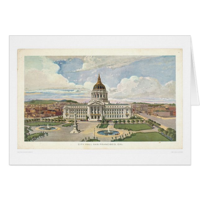 San Francisco CA. Stadshus (0286A) Hälsningskort (Framsidan Horizontal)