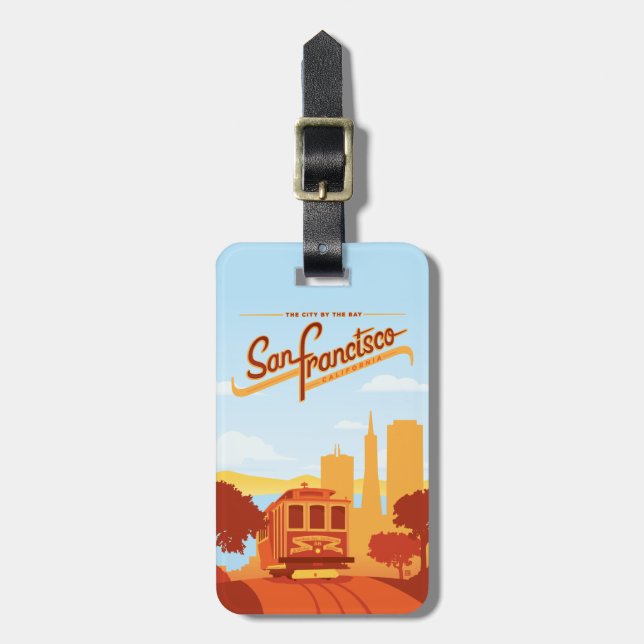 San Francisco, CA - The City by Bay Bagagebricka (Vertikal Framsida)