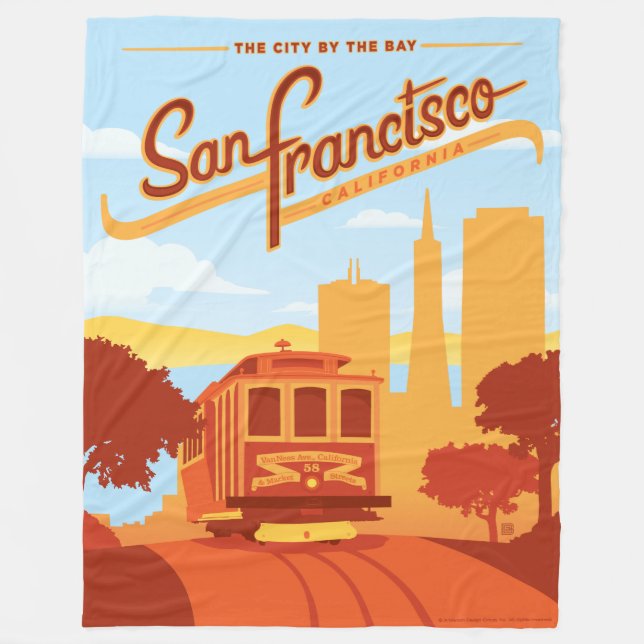 San Francisco, CA - The City by Bay Fleecefilt (Framsidan)