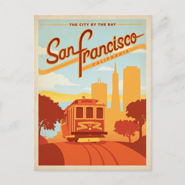San Francisco, CA - The City by Bay Vykort (Framsida)