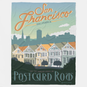 San Francisco CA - vykortet ror Fleecefilt