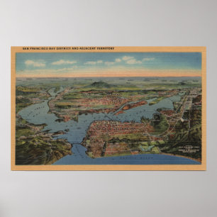 San Francisco, CAAerial View från Väster Poster