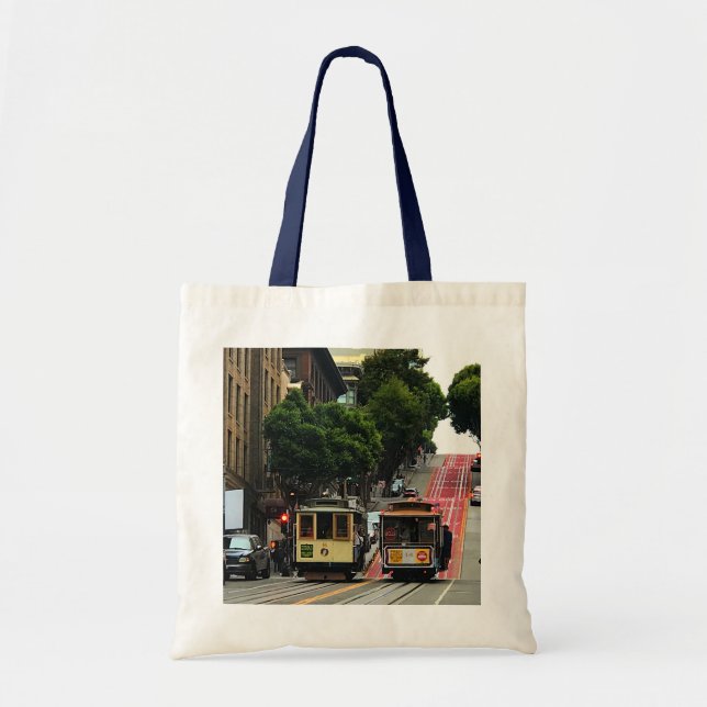 San Francisco Cable Car #2 Tote Bag Tygkasse (Framsidan)
