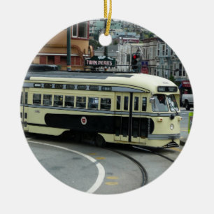 San Francisco Cable Car Julgransprydnad Keramik