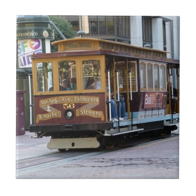 San Francisco Cable Car Kakelplatta (Framsidan)