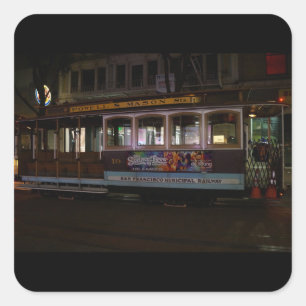 San Francisco Cable Car Stickers Fyrkantigt Klistermärke
