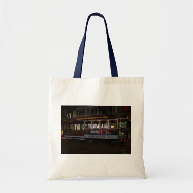 San Francisco Cable Car Tote Bag Tygkasse (Framsidan)