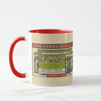 San Francisco Cable Car Vintage Travel Mugg