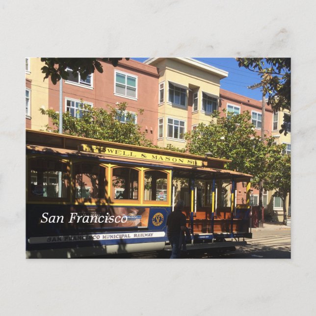 San Francisco Cable Car Vykort (Framsida)