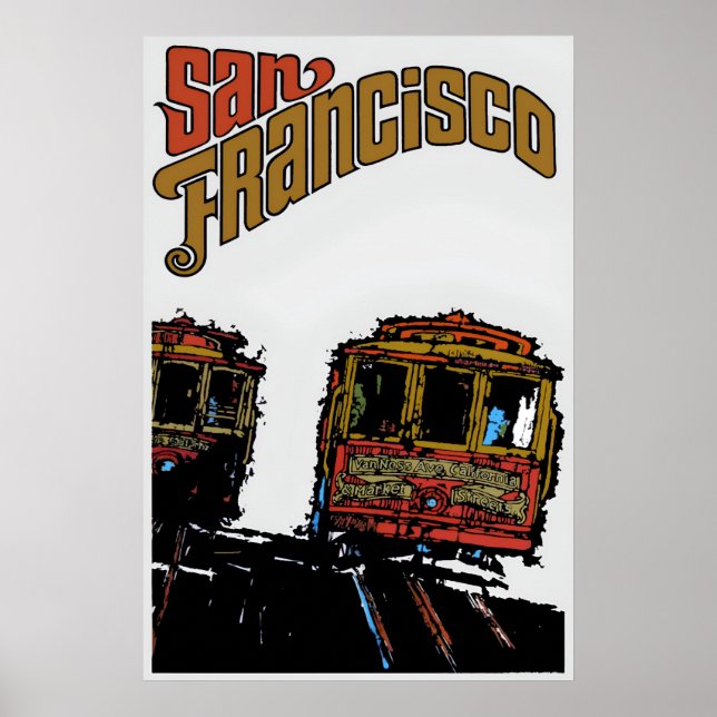 San Francisco Cable Cars Affisch (Framsidan)