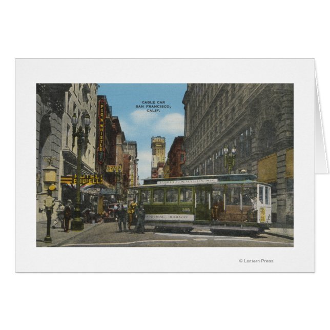 San Francisco, CACable Car Turnround View Hälsningskort (Framsidan Horizontal)