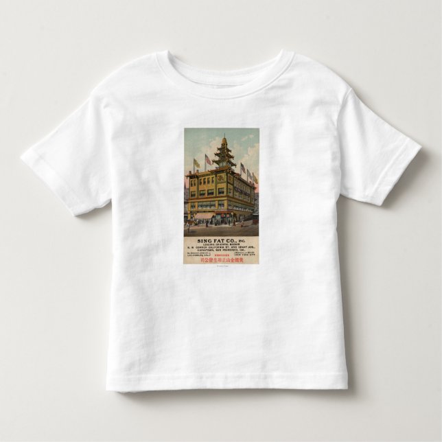 San Francisco CAChinatown AdSing tjock Co. Tee Shirt (Framsida)