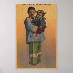 San Francisco, CAChinese kvinna & baby Poster
