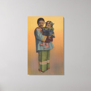San Francisco, CAChinese Woman & Baby Canvastryck