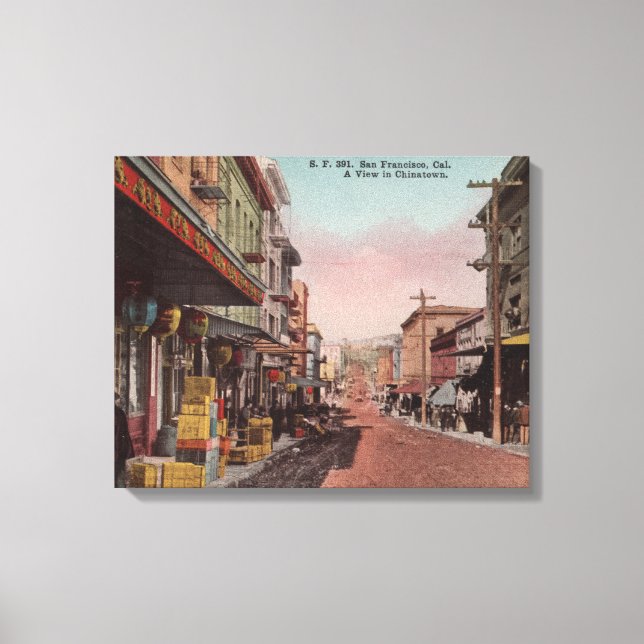 San Francisco, CADirt Road View of Chinatown Canvastryck (Framsida)