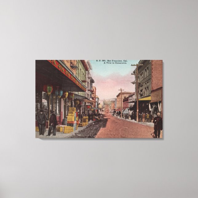 San Francisco, CADirt Road View of Chinatown Canvastryck (Framsida)