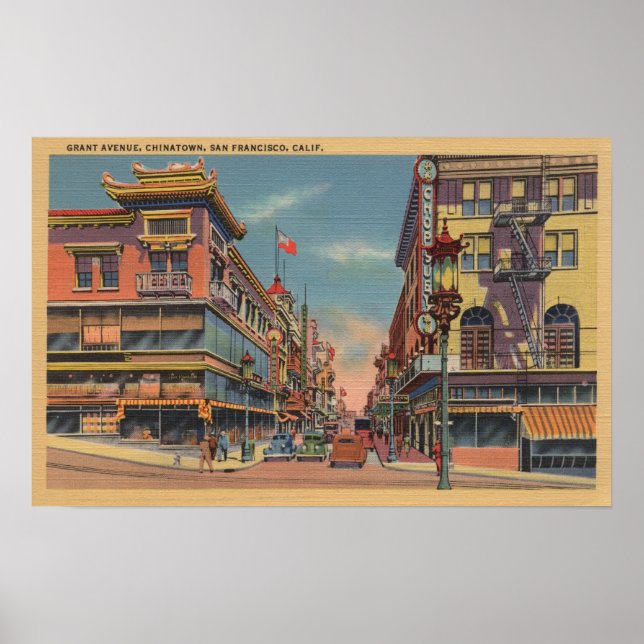 San Francisco, CAGrant Avenue i Kina Poster (Framsidan)