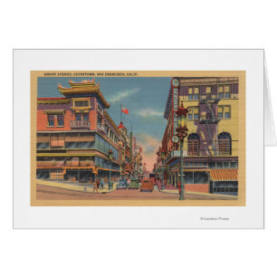 San Francisco CAGrant aveny i Chinatown Hälsningskort