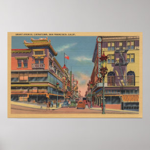 San Francisco CAGrant aveny i Chinatown Poster