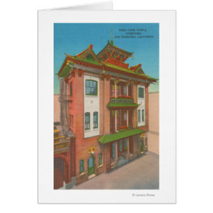 San Francisco, CAKong Chow Temple i Chinatown Hälsningskort