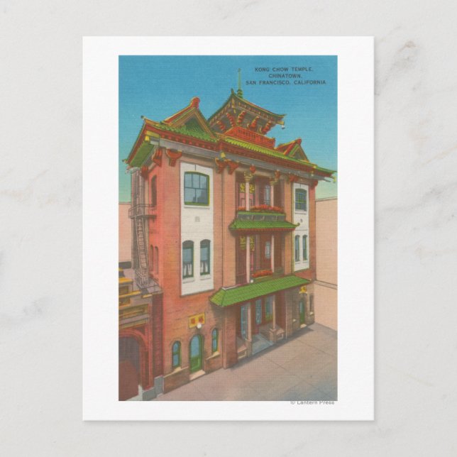 San Francisco, CAKong Chow Temple i Chinatown Vykort (Framsida)