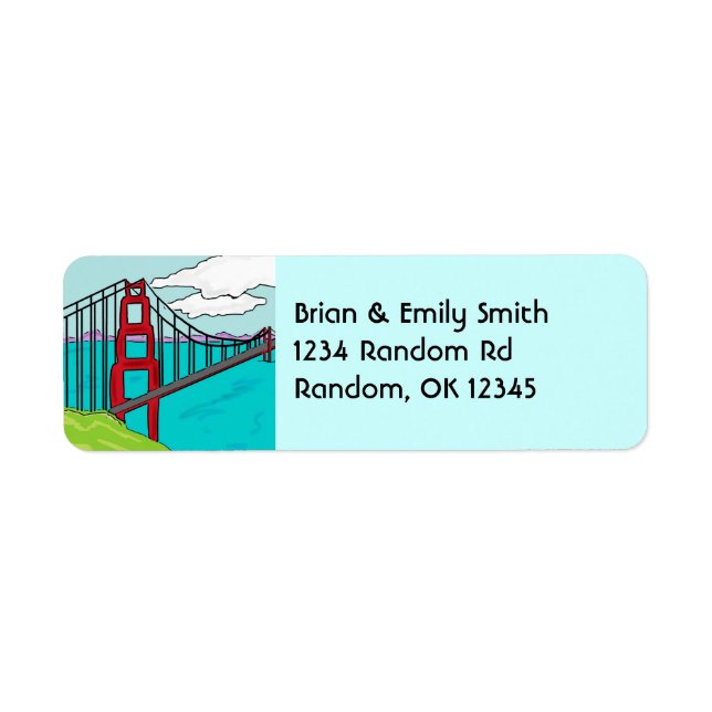 San Francisco Cali golden grind anpassningsbar-eti Returadress Etikett (Framsidan)