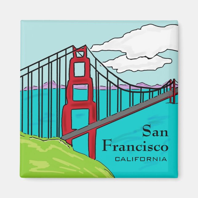 San Francisco Cali golden grind-bryggmagnet Magnet (Framsidan)
