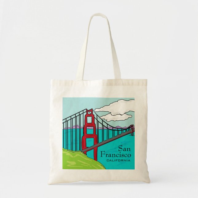 San Francisco Cali överbryggar den guld- grinden Tygkasse (Framsidan)