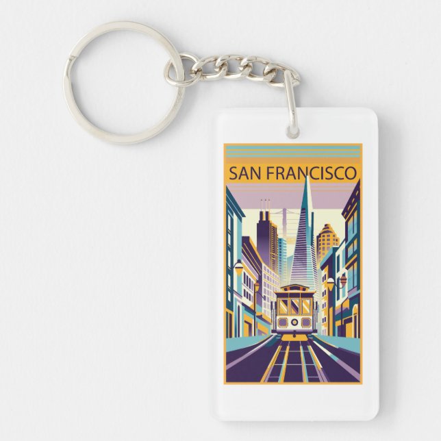 San Francisco California Art Deco Nyckelring (Framsidan)