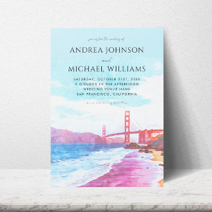 San Francisco California CA Destination Wedding Inbjudningar