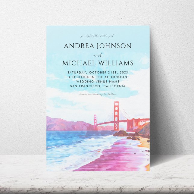San Francisco California CA Destination Wedding Inbjudningar (Skapare uppladdad)