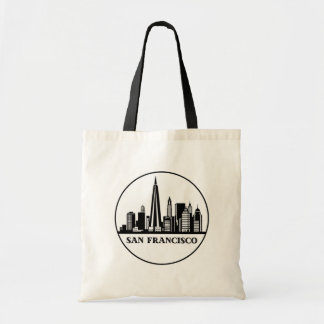 San Francisco California City Skyline Tote Bag Tygkasse