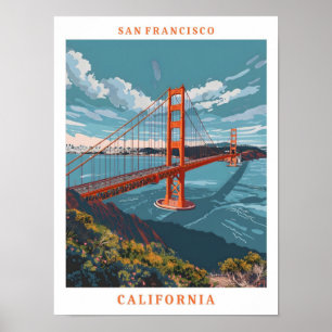 San Francisco California Elegant Vintage resor Poster