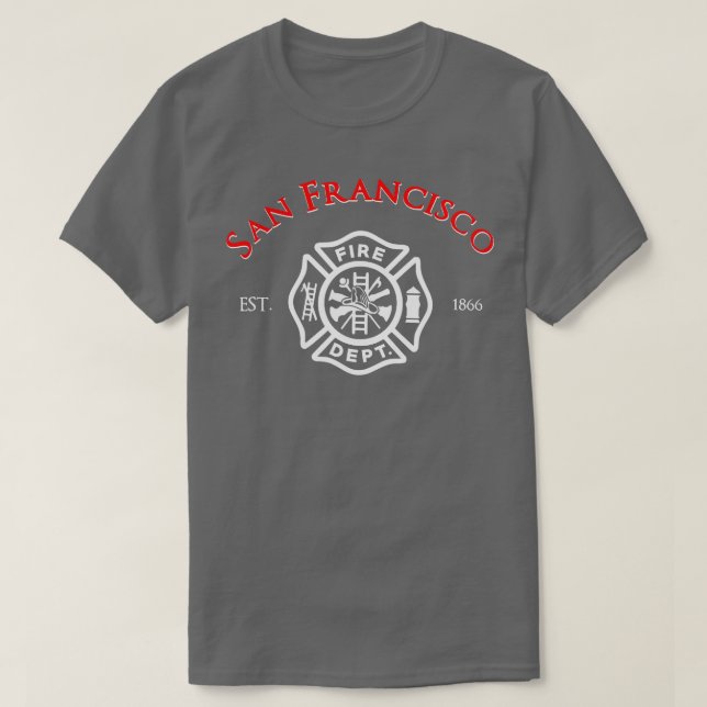 San Francisco California Fire Rädding Department F T Shirt (Design framsida)
