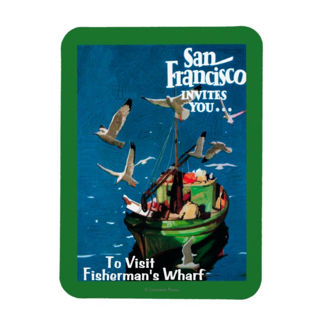 San Francisco, California Fishermans Wharf Magnet (Vertikal)