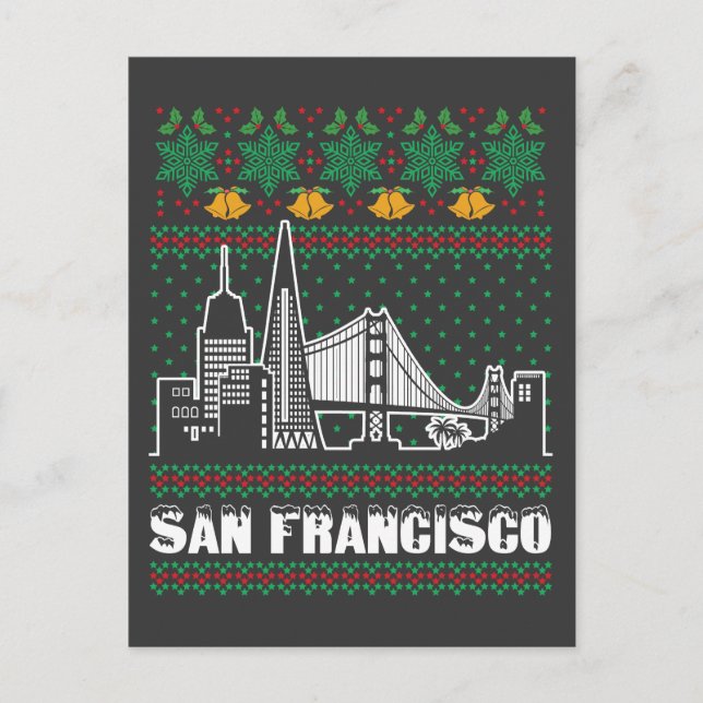 San Francisco California God jul Vykort (Framsida)