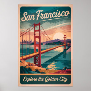 San Francisco California Golden Gate Bridge Resa Poster
