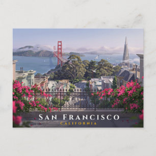 San Francisco California Golden Gate Bridge Resa Vykort