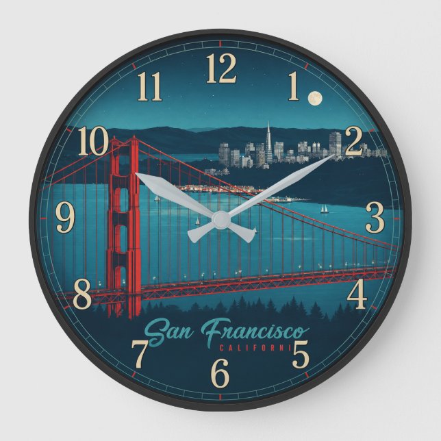 San Francisco California Golden Gate Bridge  Stor Klocka (Framsida)