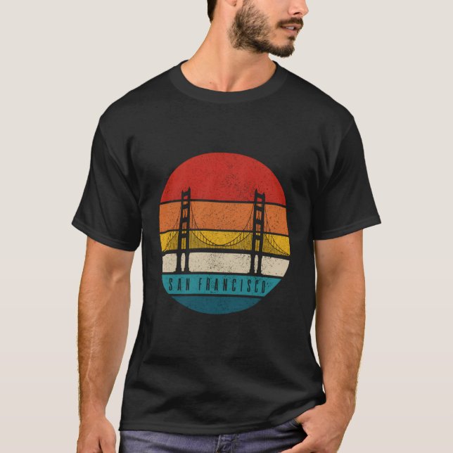 San Francisco California Golden Grind Bridge City T Shirt (Framsida)