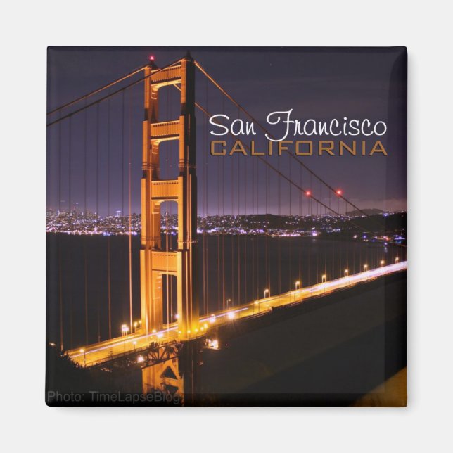 San Francisco California Golden Grind Bridge Magne Magnet (Framsidan)
