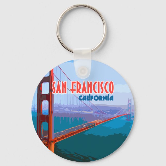 San Francisco California Golden Grind Bridge Nyckelring (Framsida)