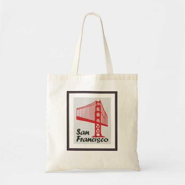 San Francisco California Golden Grind Bridge Sunsh Tygkasse (Framsidan)