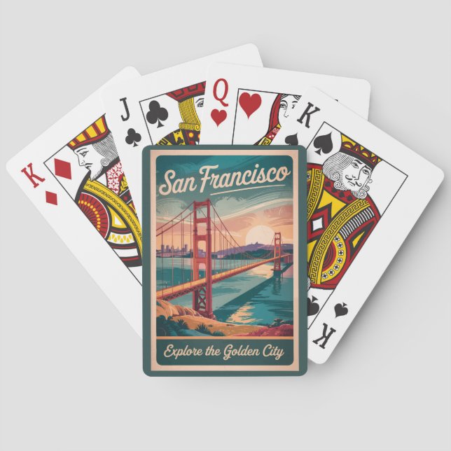 San Francisco California Golden Grind Bridge Trave Casinokort (Baksidan)