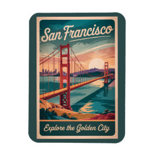 San Francisco California Golden Grind Bridge Trave Magnet
