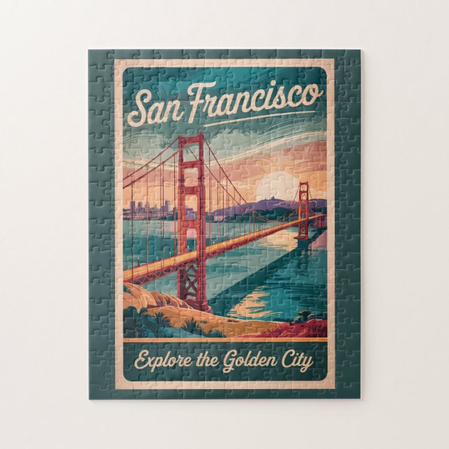 San Francisco California Golden Grind Bridge Trave Pussel (Vertikal)