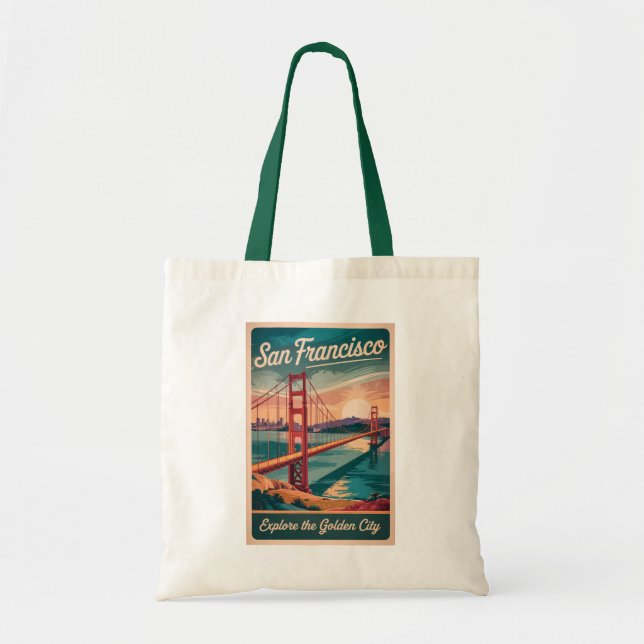 San Francisco California Golden Grind Bridge Trave Tygkasse (Framsidan)