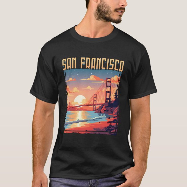 San Francisco California Golden Grind Bridge Vacat T Shirt (Framsida)
