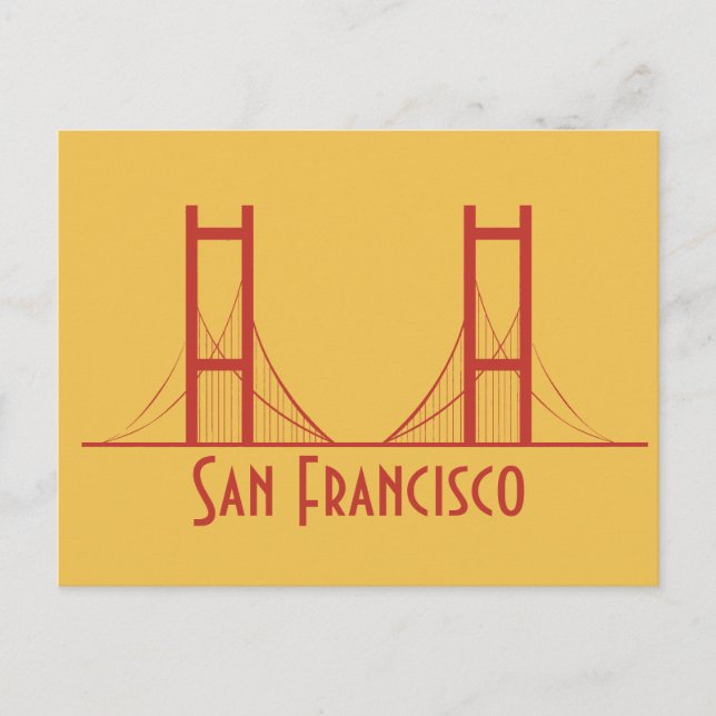 San Francisco California Golden Grind Bridge Vykort (Framsida)